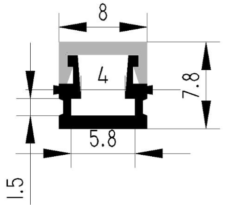 قناة بثق الألومنيوم بقيادة دافق 8x7.8mm مع مزدوج بأكسيد