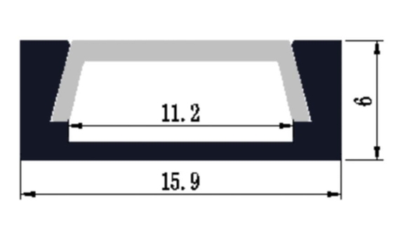 ميلوود قاد خفيفة Aluminium Profile 6063 15.9 x 6mm RoHS