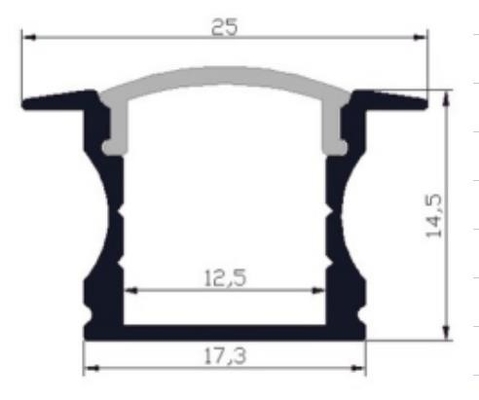 راحة تركيب مصباح ليد ألومنيوم 25 X 14.5mm RoHS