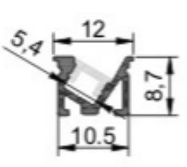 الألومنيوم بقيادة قطاع ضوء الملف الشخصي فلوش جبل 10.5 X 8.7mm بنفايات